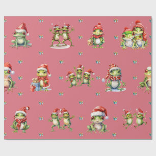 Papel De Regalo Fabulosos Navidades de ranas festejan el envolvimi