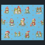 Papel De Regalo Fabulosos Navidades de ranas festejan en azul<br><div class="desc">¡Las ranas divertidas papel de envoltura de vacaciones entretendrán y deleitarán a cualquiera a quien se las dé! El papel de envoltura divertido y de calidad será tu favorito. ¡Busca nuestro asombroso conjunto de tres hojas planas de Frog Rock y papeles envueltos para igualar! Además, cualquier producto de temática animal...</div>