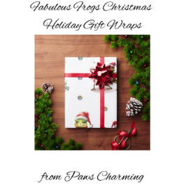 Papel De Regalo Fabulosos Navidades de ranas festejan en blanco