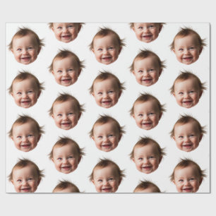Papel De Regalo Face personalizada de bebé lindo foto mamá cumplea