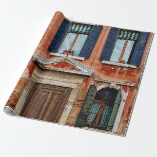 Papel De Regalo FACHADA DE EDIFICIO PINTADA POR naranjas