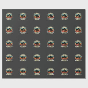 Papel De Regalo Fácilmente Distraída por Perros Vintage Retro Atar