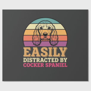 Papel De Regalo Fácilmente Distraído Por Perro Retro Cocker Spanie