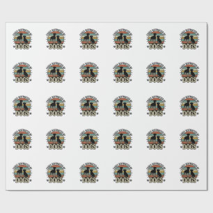 Papel De Regalo Fácilmente Distraído por Perros Diseño de Silueta