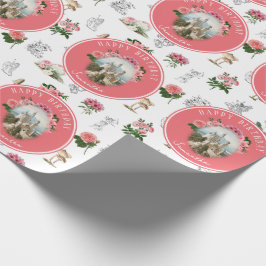 Papel De Regalo Fairies Pink Floral Mushroom Fairy Castle Cumpleañ