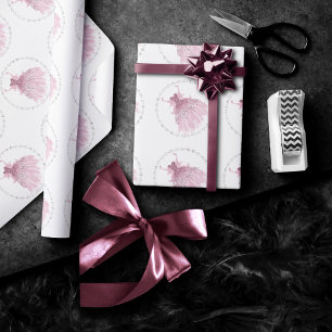 Papel De Regalo Fairy Wing Mauve Gown Deluxo y turbio Sheen rosa