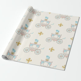 Papel De Regalo Fairytale Carriage Royal Fleur Gold Rubor Ivory