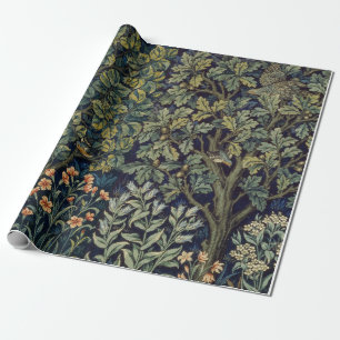 Papel De Regalo Faisán pájaro árbol bosque William Morris