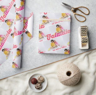 Papel De Regalo Falalalala Navidades de escritura rosa Ombre multi