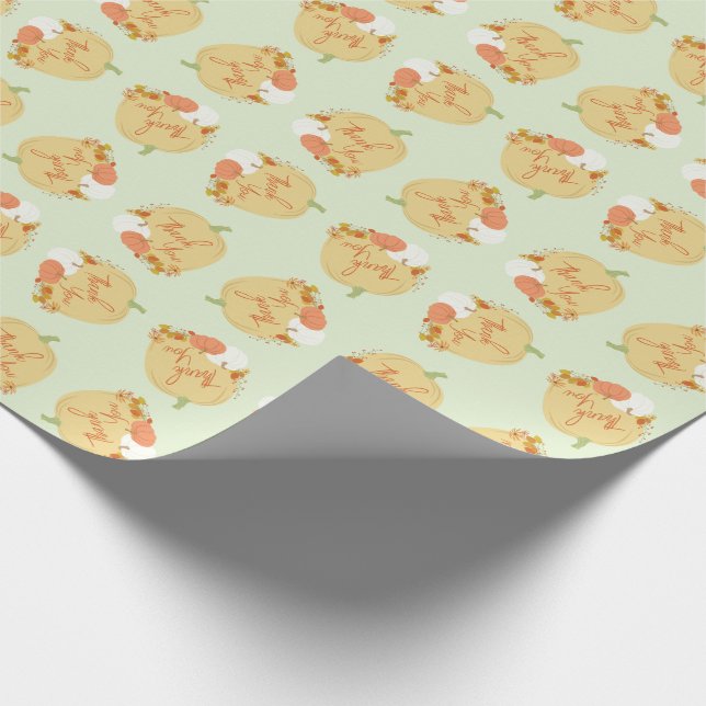 Papel De Regalo Fall Pumpkin Baby Shower Gracias (Esquina)