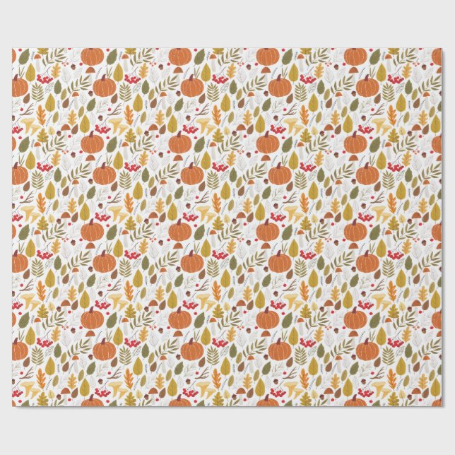 Papel De Regalo Fall Pumpkin Pattern (Superficie plana)