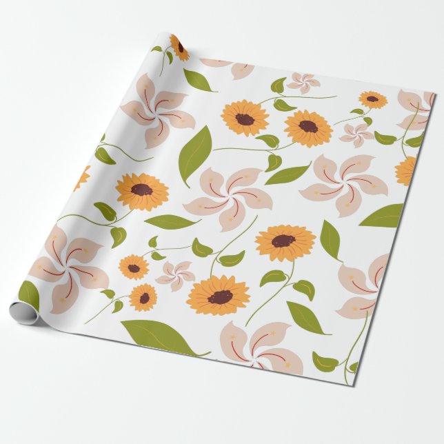Papel De Regalo Fall Sunflower (Desenrollado)