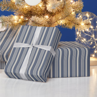 Papel De Regalo Falla de franja de lino (gris melancólico)