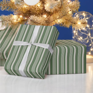 Papel De Regalo Falla de franja de lino (musgo del bosque)