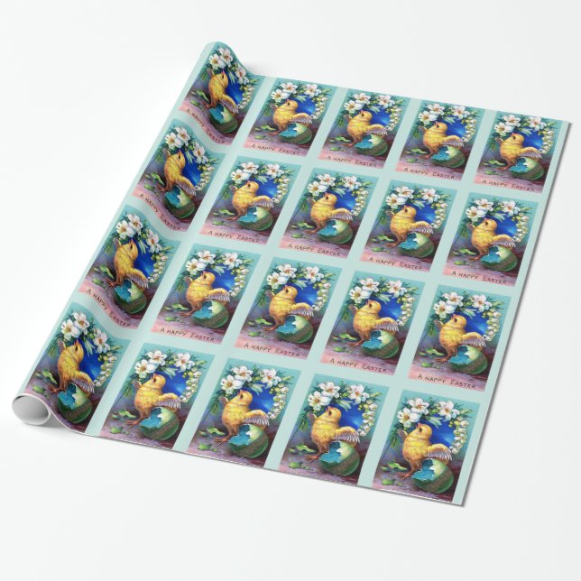 Papel De Regalo Falln A Happy Easter Chick (Desenrollado)
