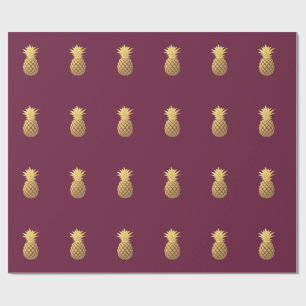 Papel De Regalo Falsa piña del oro en Borgoña