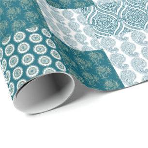 Papel De Regalo Falso modelo étnico elegante, trullo y blanco del