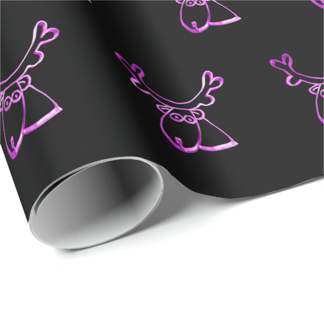 Papel De Regalo Falso navidad rosado del Relieve metalizado del (Esquina del rollo)