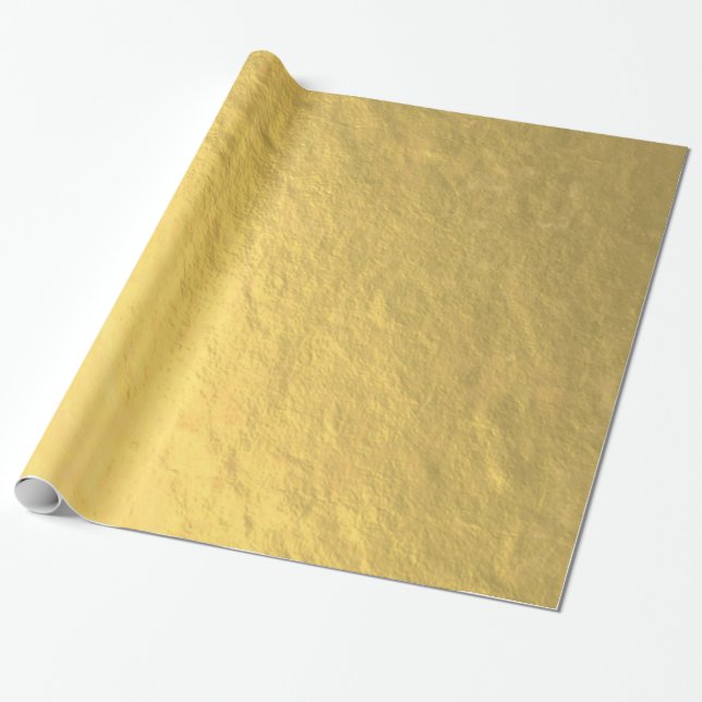 Papel De Regalo Falso Relieve metalizado dorado impreso (Desenrollado)