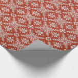 Papel De Regalo Falsos copos de nieve rojos y blancos del suéter<br><div class="desc">Caliente los días de fiesta envolviendo sus regalos en este diseño inspirado suéter justo de la isla que contenga los copos de nieve en un modelo del diamante en rojo y blanco. Diseñó mirar más bién un suéter de punto real. ¡Este papel no está apenas para envolver los regalos! Usted...</div>