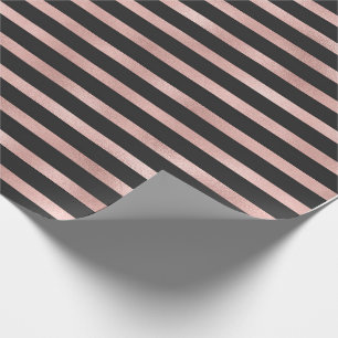 Papel De Regalo Falsos Relieve metalizado dorado y rayas negras