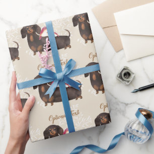 Papel De Regalo Familia Dachshund y Aves