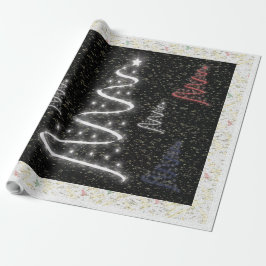 Papel De Regalo Familia de árboles de Navidad -