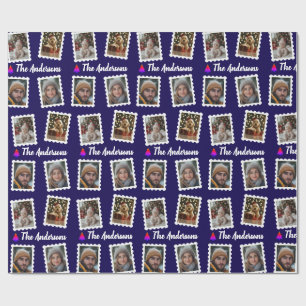 Papel De Regalo Familia de cuatro Navidad personalizada