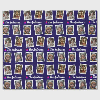 Papel De Regalo Familia de cuatro Navidad personalizada