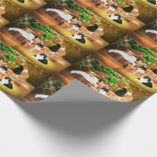 Papel De Regalo Familia de navidad de los gatos