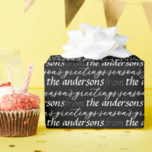 Papel De Regalo Familia de patrones de saludos de temporada modern
