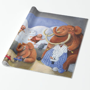 Papel De Regalo Familia del mamut lanoso en edad de hielo