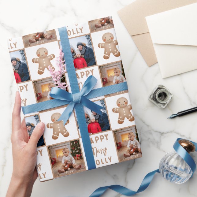 Papel De Regalo Familia Merry Jolly Gingerbread 2 Navidades de fot (Regalar)