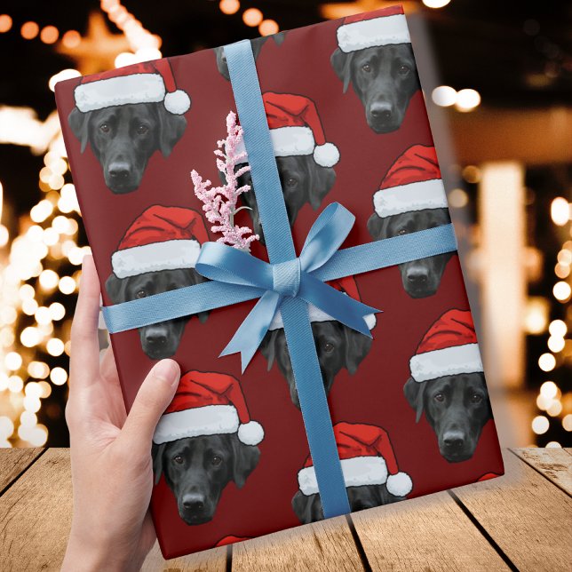 Papel De Regalo Famoso Personalizado Face Dog Photo Santa Hat Navi (Subido por el creador)