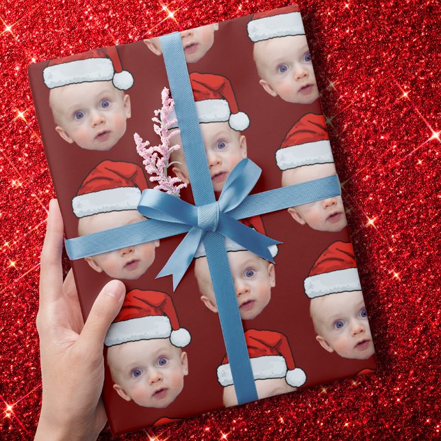 Papel De Regalo Famoso Personalizado Face Foto Santa Hat Navidades (Subido por el creador)