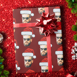Papel De Regalo Famoso Personalizado Face Foto Santa Hat Navidades