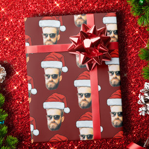 Papel De Regalo Famoso Personalizado Face Foto Santa Hat Navidades