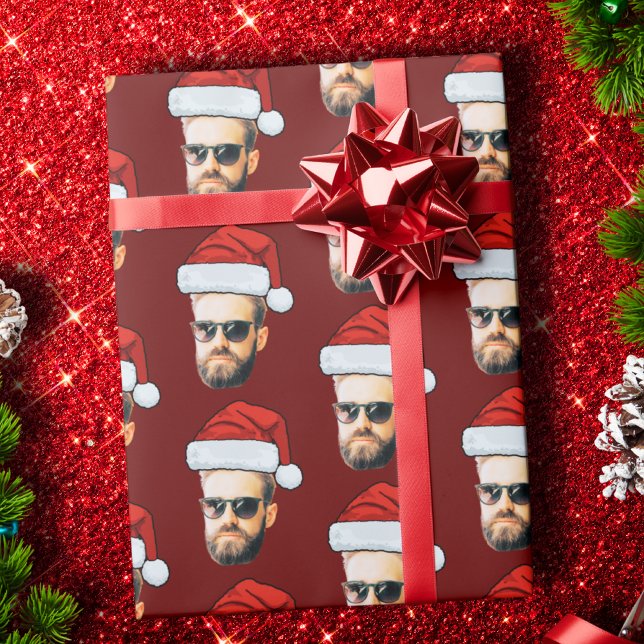 Papel De Regalo Famoso Personalizado Face Foto Santa Hat Navidades (Subido por el creador)