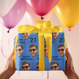 Papel De Regalo Famoso Personalizado Face Photo Birday Party