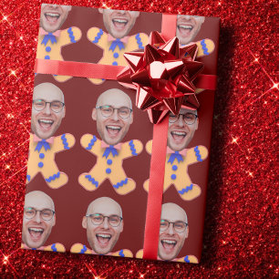 Papel De Regalo Famoso Personalizado Face Photo Gingerbread Hombre