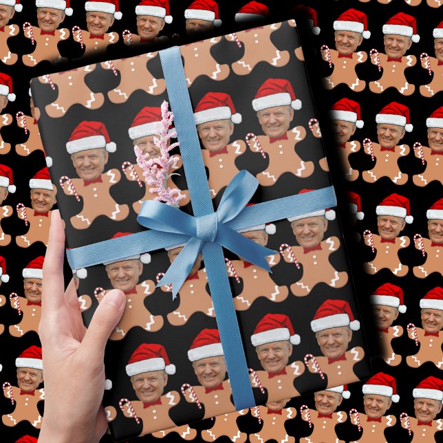 Papel De Regalo Famoso Trump Face Personalizado Face Photo Gingerb (Subido por el creador)