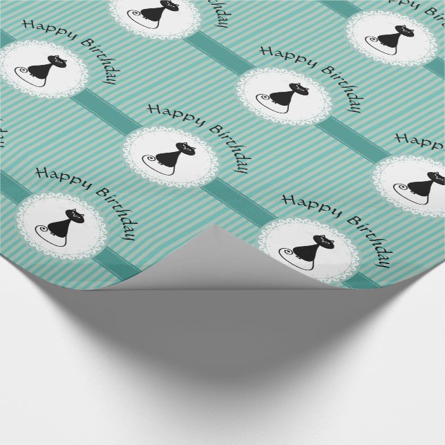 Papel De Regalo Famoso y caprichoso personalizado negro cumpleaños (Esquina)