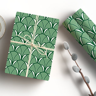 Papel De Regalo Fan verde del art déco