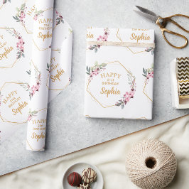 Papel De Regalo Fancy Cherry Blossom 21st Birthday Wrapping Paper