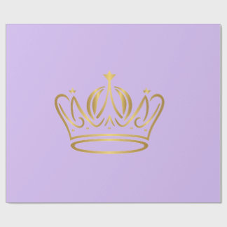 Papel De Regalo fancy golden crown iconed purple gift 