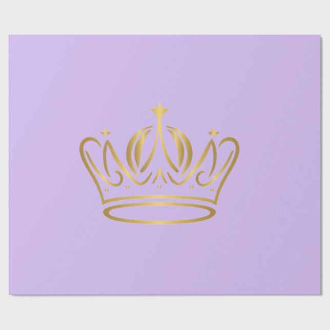Papel De Regalo fancy golden crown iconed purple gift  (Superficie plana)