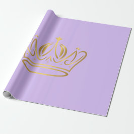 Papel De Regalo fancy golden crown iconed purple gift 