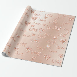 Papel De Regalo Fancy Hearts Rosa Purpurina Love Confetti Valentin