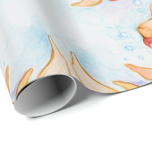 Papel De Regalo Fancy Oranda Goldfish (Esquina del rollo)