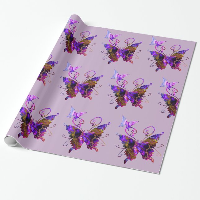 Papel De Regalo Fantasía Butterflies (Desenrollado)